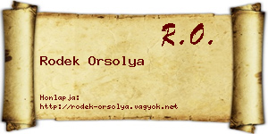 Rodek Orsolya névjegykártya